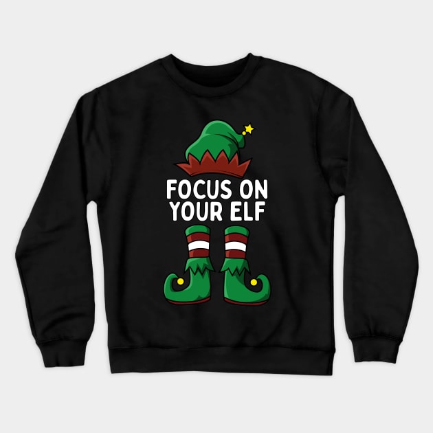 Self Improvement Quote Christmas Funny Elf Pun Motivational Crewneck Sweatshirt by VDK Merch